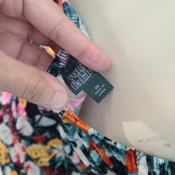 Wild Fable Velvet Floral Mini Dress with Long Sleeves, S - Picture 9 of 10